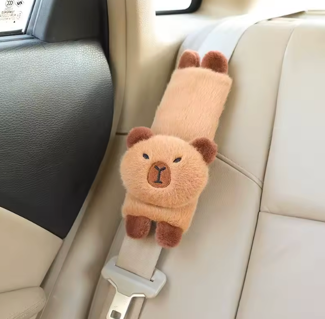 Capybara Car Headrest Neck Pillow Shoulder Support Set
